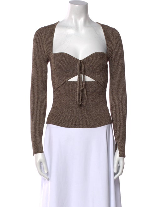 Jonathan Simkhai Printed Square Neckline Crop Top