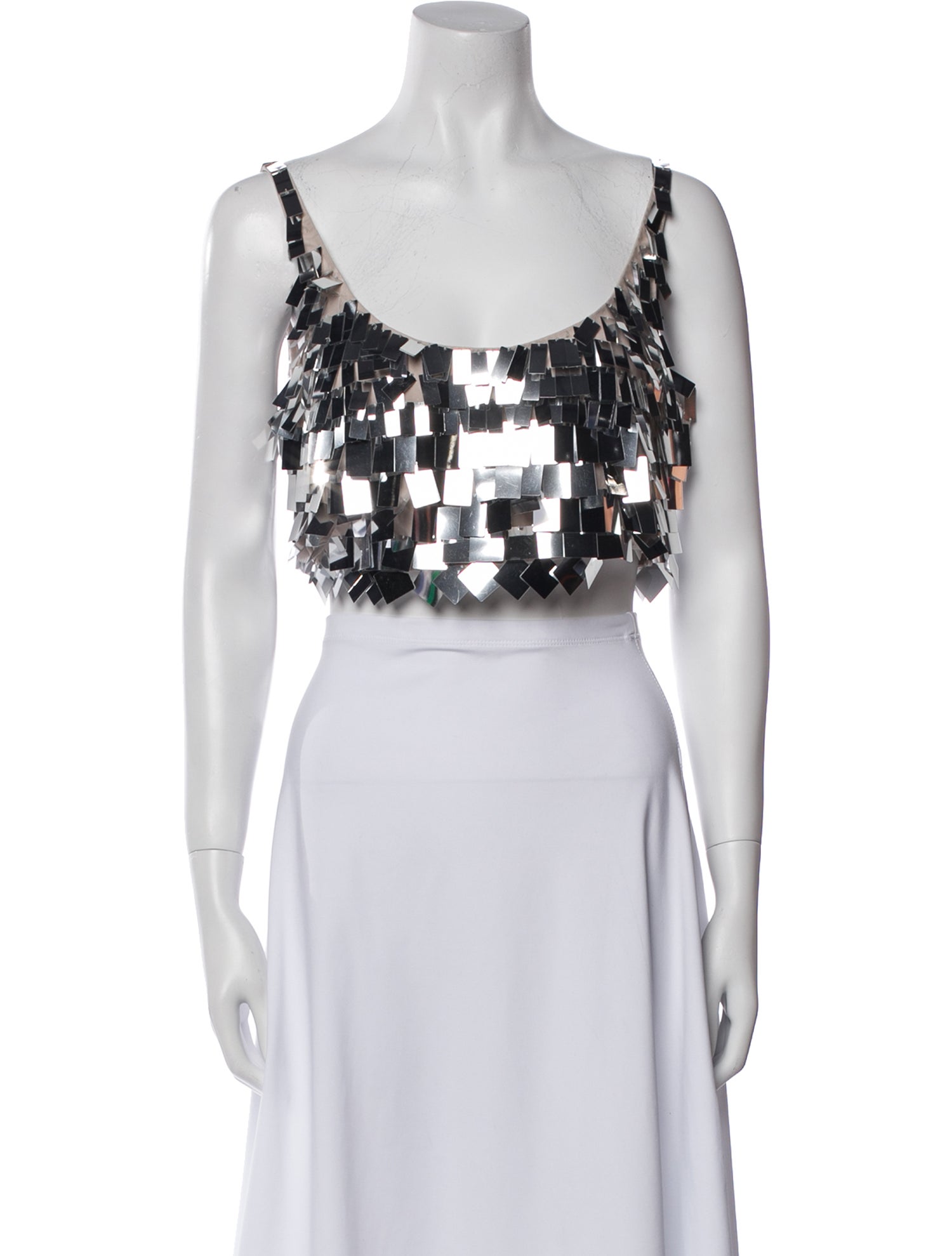 Jonathan Simkhai Nylon Scoop Neck Crop Top w/ Tags