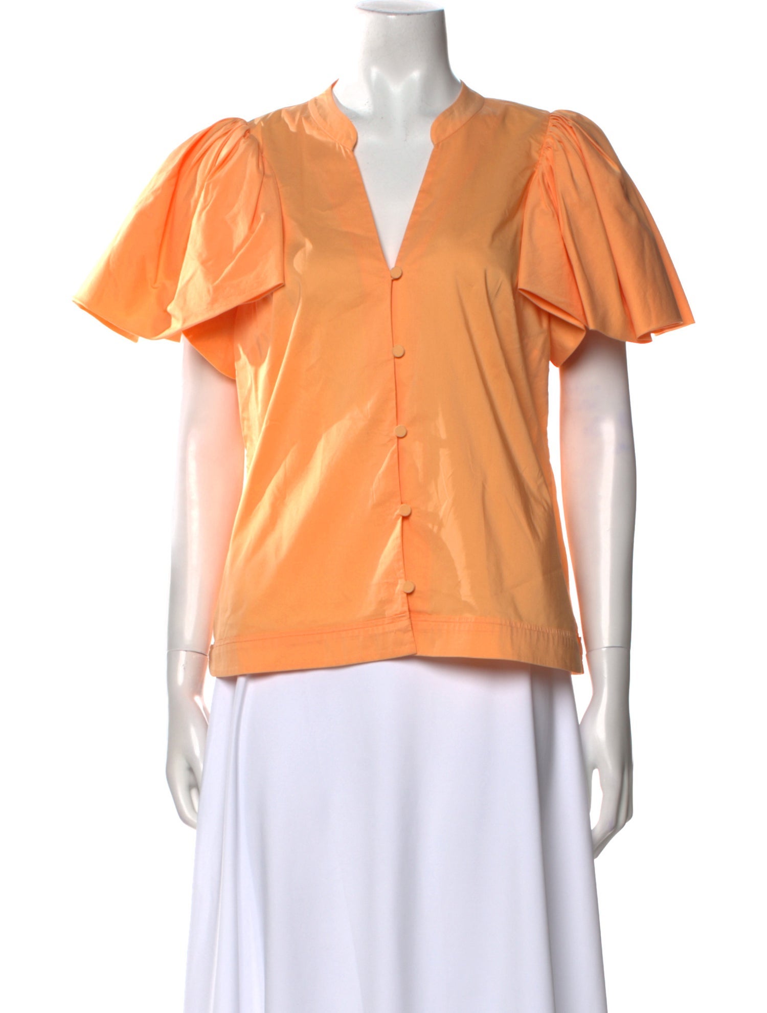 Jonathan Simkhai V-Neck Short Sleeve Blouse
