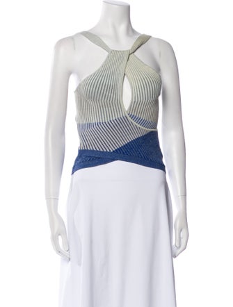 Jonathan Simkhai Striped Halterneck Crop Top