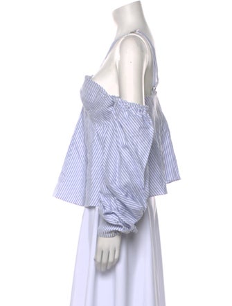 Jonathan Simkhai Striped Off-The-Shoulder Crop Top