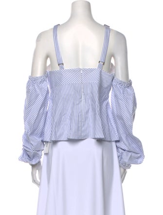 Jonathan Simkhai Striped Off-The-Shoulder Crop Top