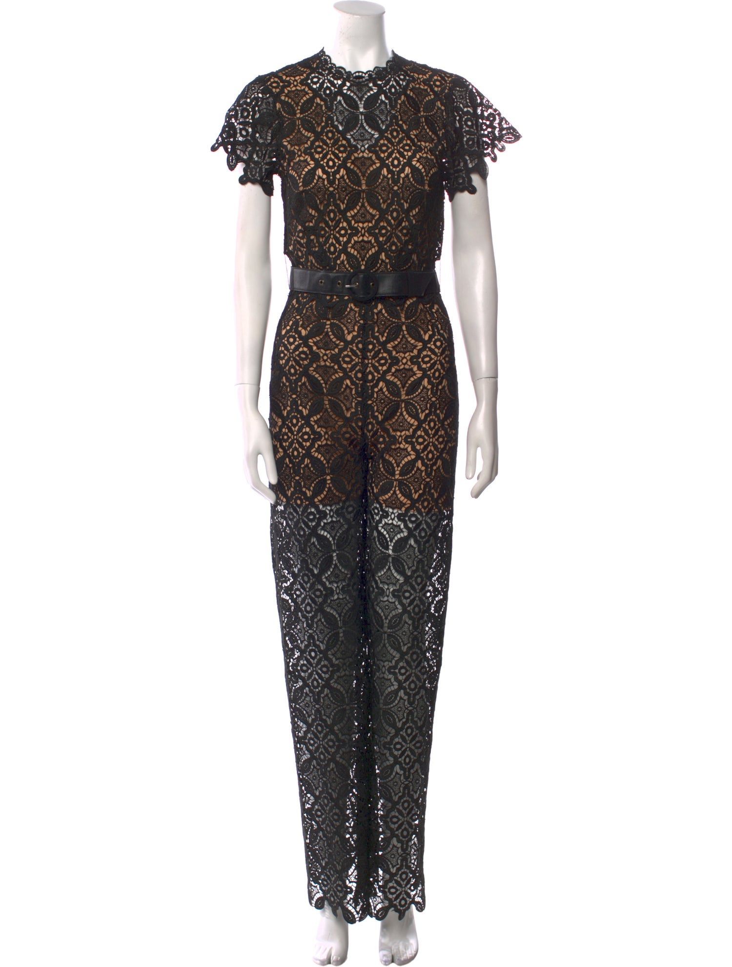 Jonathan Simkhai Lace Pattern Crew Neck Jumpsuit