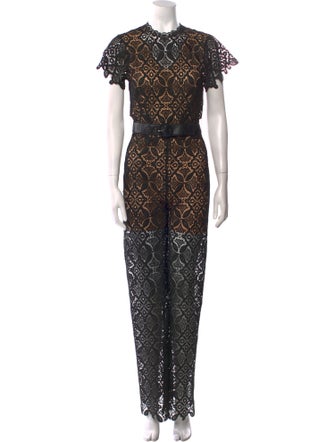 Jonathan Simkhai Lace Pattern Crew Neck Jumpsuit