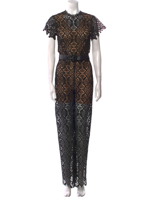 Jonathan Simkhai Lace Pattern Crew Neck Jumpsuit