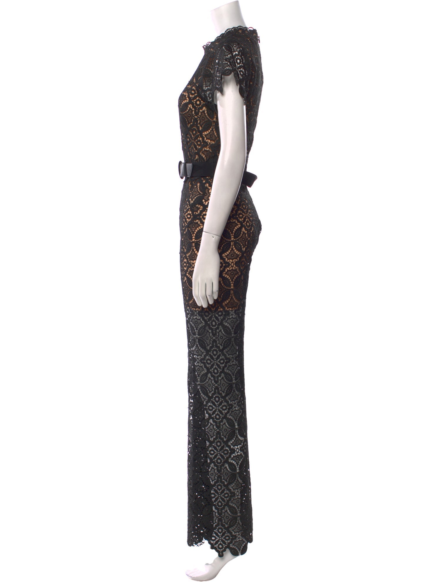 Jonathan Simkhai Lace Pattern Crew Neck Jumpsuit