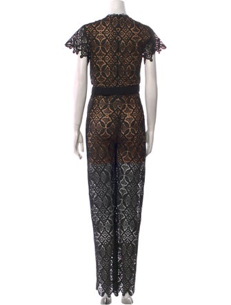 Jonathan Simkhai Lace Pattern Crew Neck Jumpsuit