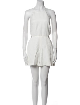 Jonathan Simkhai Linen Crew Neck Romper