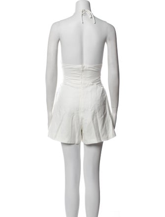 Jonathan Simkhai Linen Crew Neck Romper