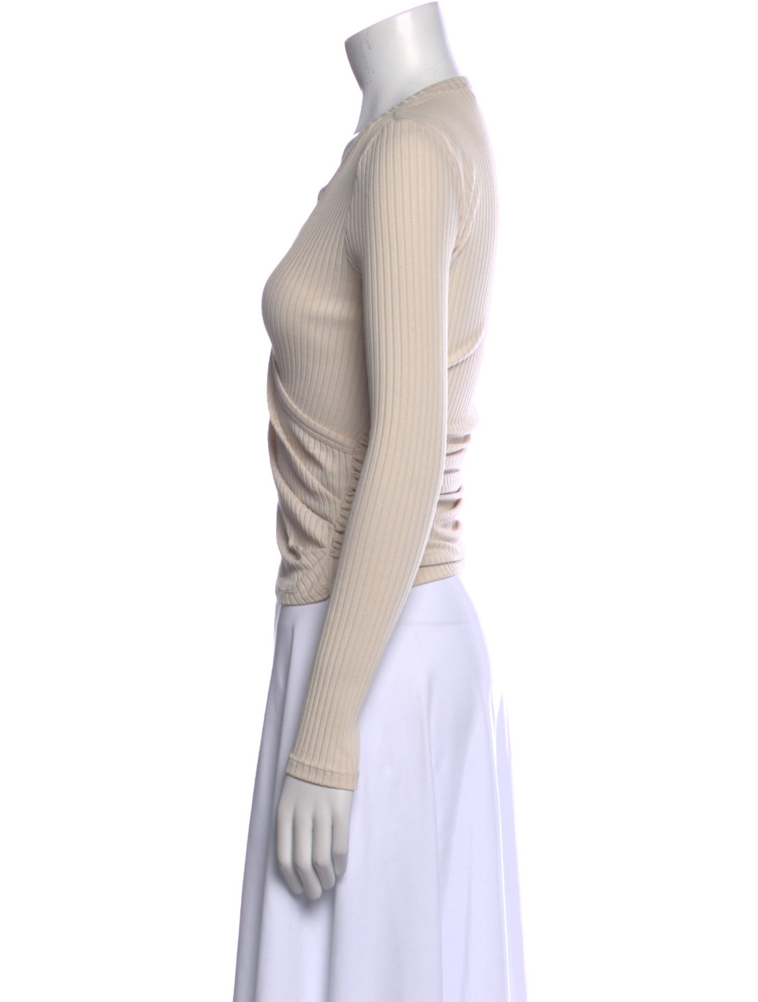 Jonathan Simkhai V-Neck Long Sleeve Crop Top