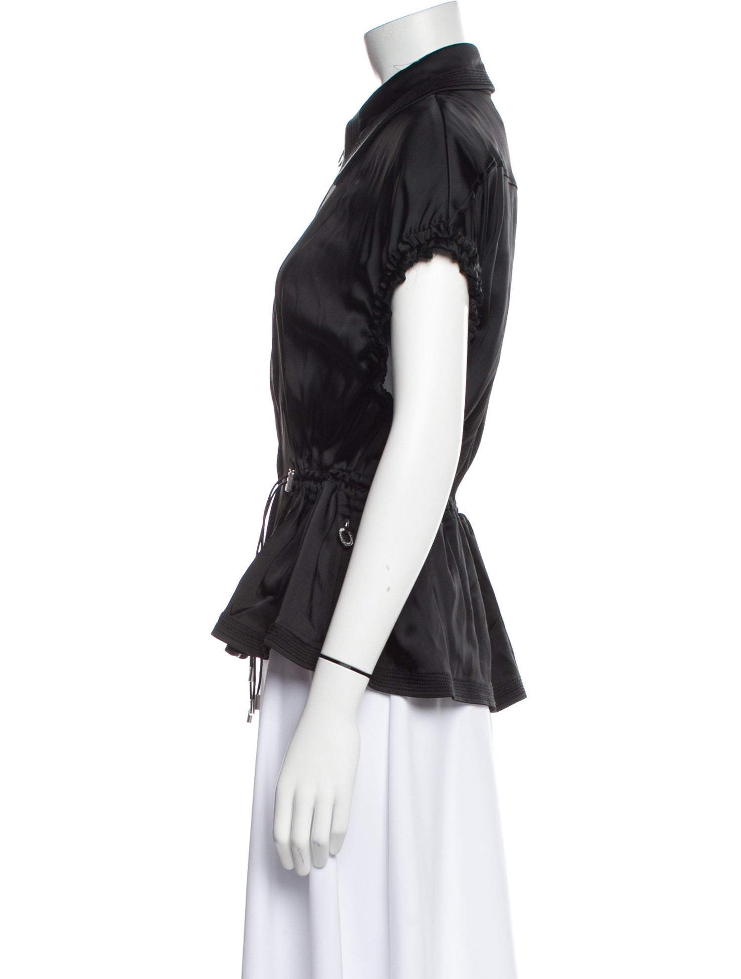 Jonathan Simkhai Short Sleeve Button-Up Top