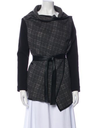 Jonathan Simkhai Virgin Wool Plaid Print Jacket