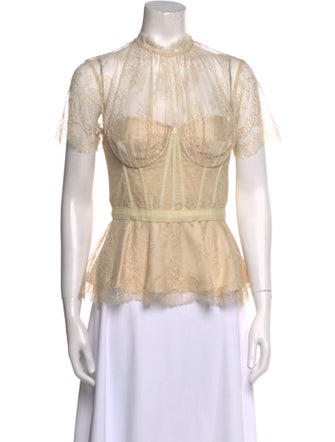 Jonathan Simkhai Nylon Lace Pattern Blouse