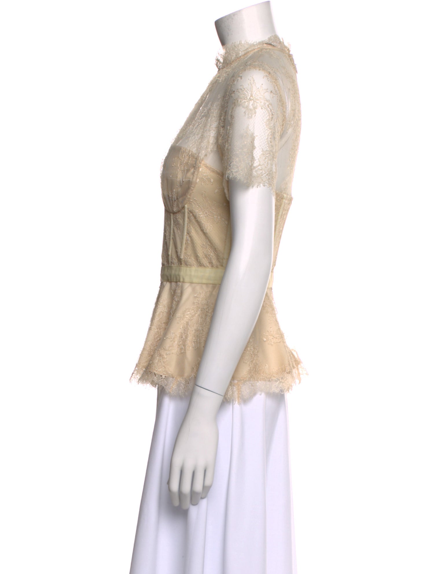 Jonathan Simkhai Nylon Lace Pattern Blouse