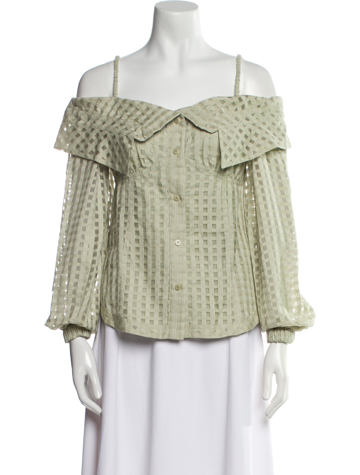 Jonathan Simkhai Off-The-Shoulder Three-Quarter Sleeve Blouse
