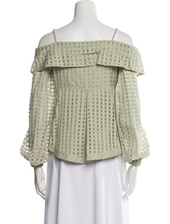 Jonathan Simkhai Off-The-Shoulder Three-Quarter Sleeve Blouse