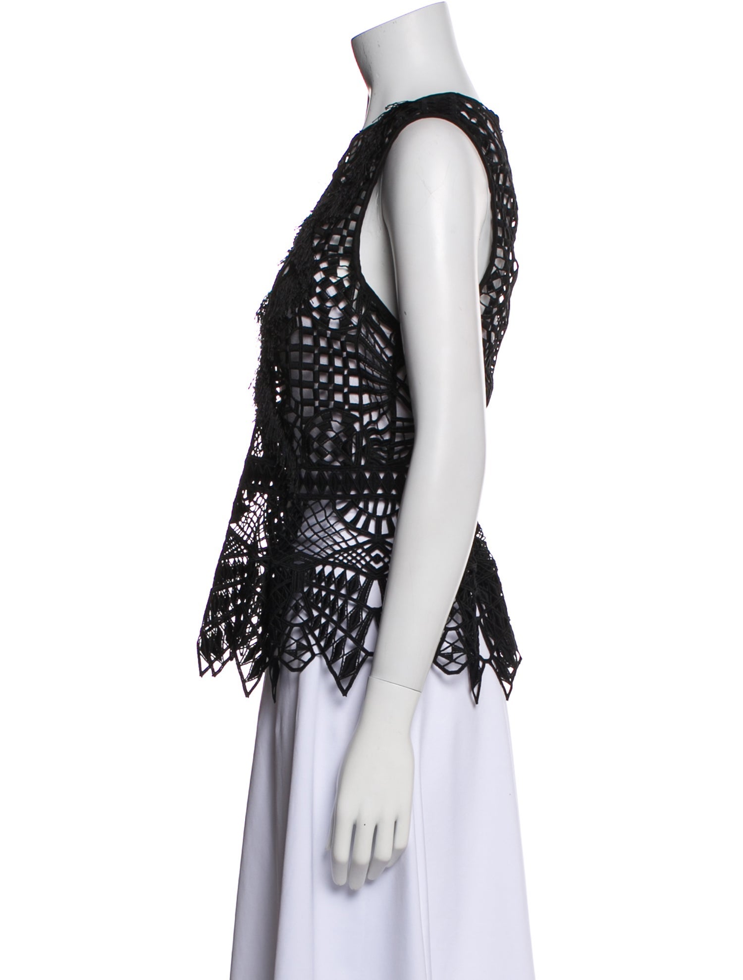 Jonathan Simkhai Lace Pattern Crew Neck Top