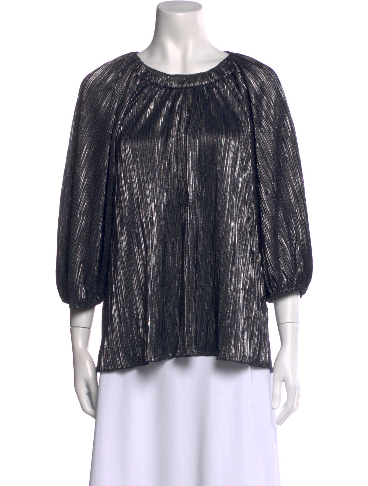 Jonathan Simkhai Scoop Neck Three-Quarter Sleeve Blouse