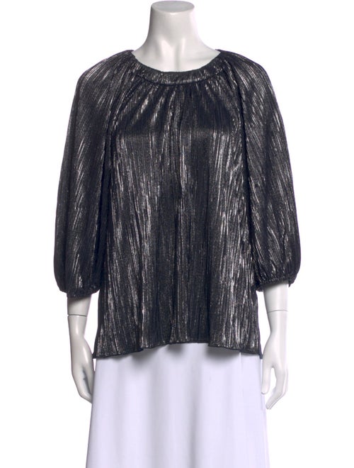 Jonathan Simkhai Scoop Neck Three-Quarter Sleeve Blouse