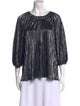 Jonathan Simkhai Scoop Neck Three-Quarter Sleeve Blouse