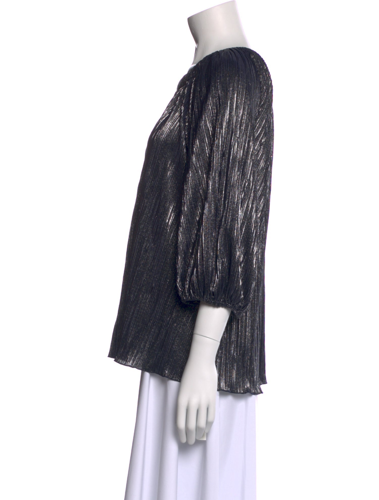 Jonathan Simkhai Scoop Neck Three-Quarter Sleeve Blouse