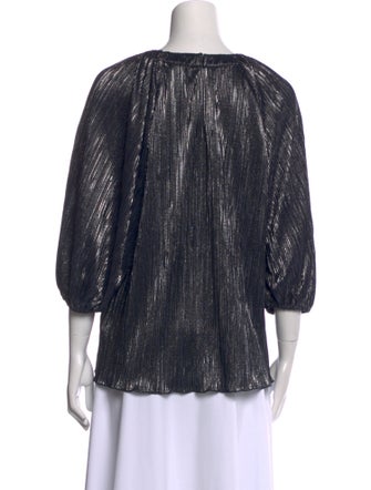 Jonathan Simkhai Scoop Neck Three-Quarter Sleeve Blouse