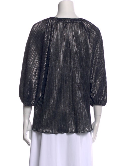 Jonathan Simkhai Scoop Neck Three-Quarter Sleeve Blouse