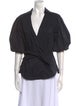 Jonathan Simkhai V-Neck Three-Quarter Sleeve Blouse
