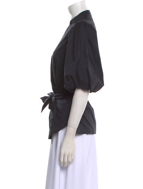 Jonathan Simkhai V-Neck Three-Quarter Sleeve Blouse