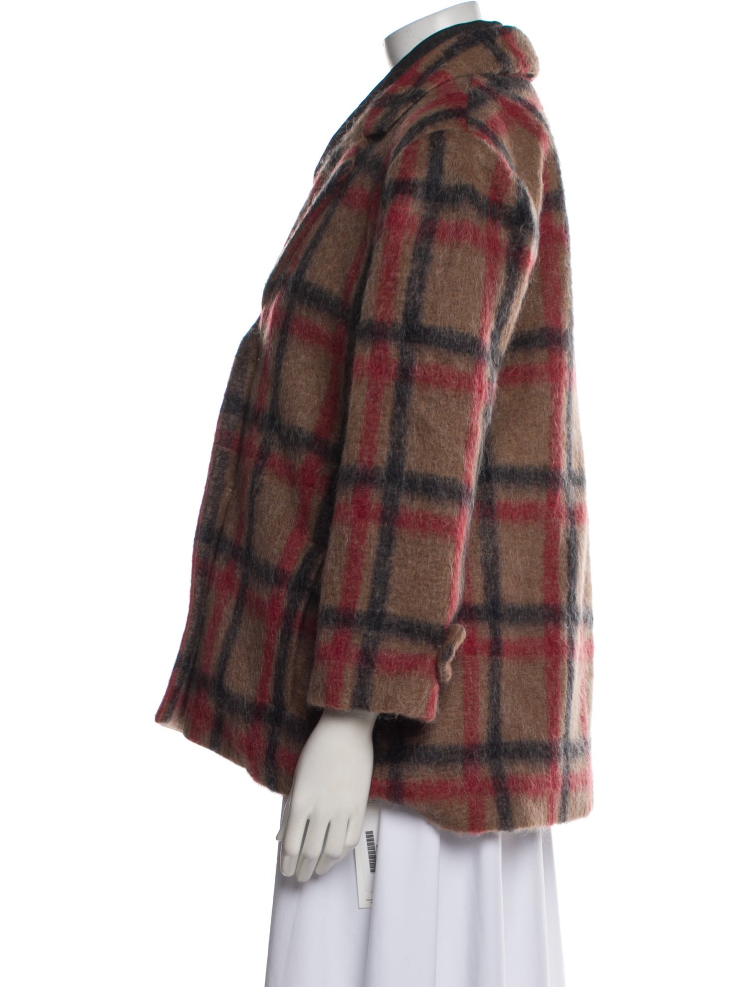 Jonathan Simkhai Plaid Print Faux Fur Jacket