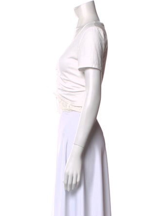 Jonathan Simkhai V-Neck Short Sleeve Crop Top