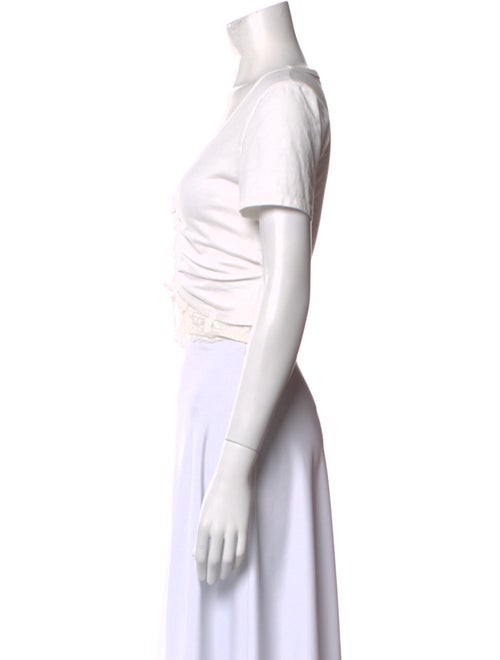 Jonathan Simkhai V-Neck Short Sleeve Crop Top