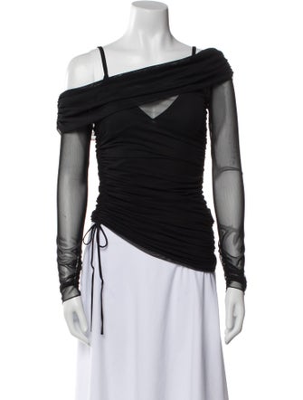 Jonathan Simkhai One-Shoulder Long Sleeve Top