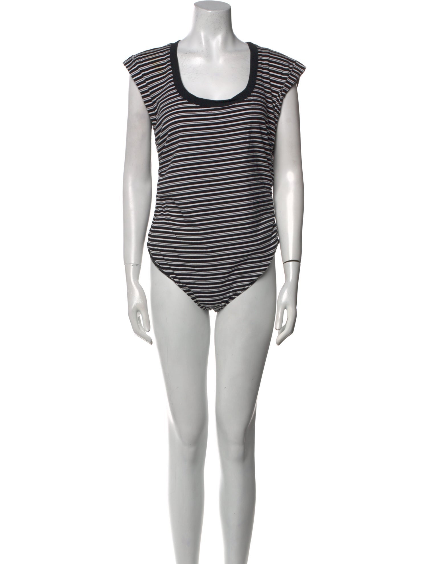 Jonathan Simkhai Striped Scoop Neck Bodysuit
