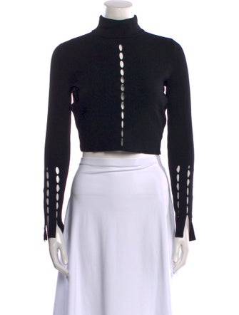 Jonathan Simkhai Mock Neck Long Sleeve Crop Top