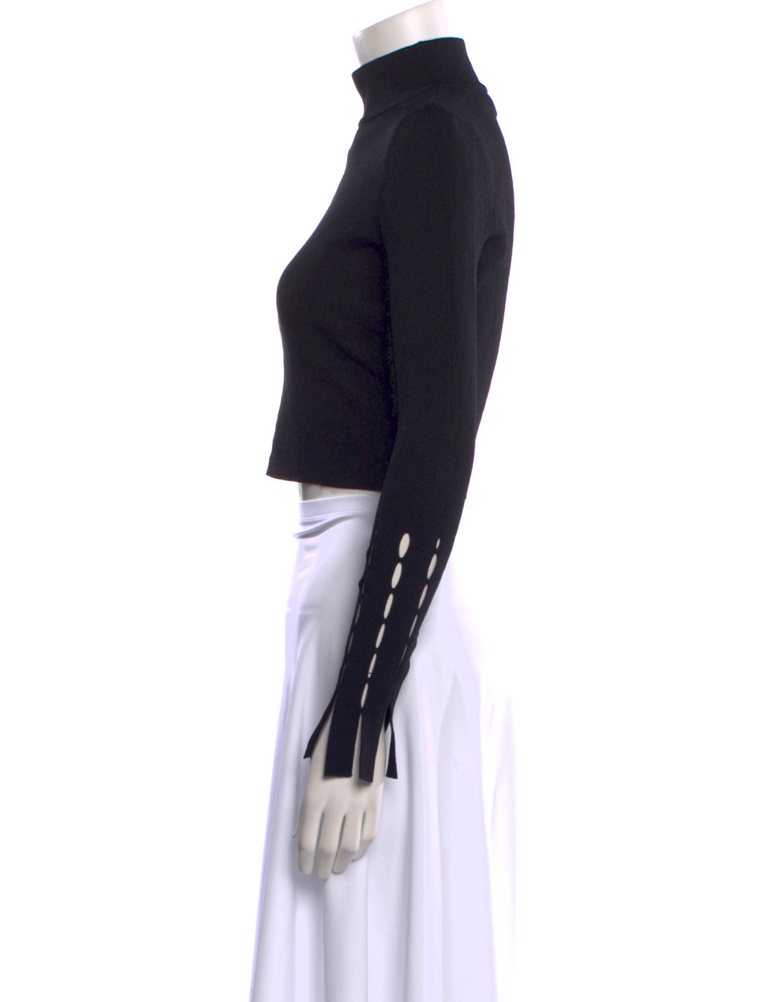 Jonathan Simkhai Mock Neck Long Sleeve Crop Top