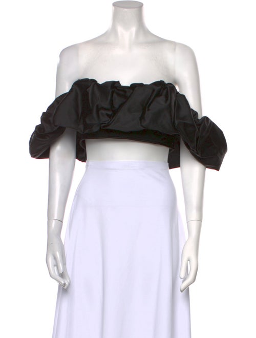 Jonathan Simkhai Off-The-Shoulder Short Sleeve Crop Top