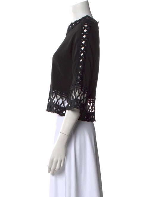 Jonathan Simkhai Bateau Neckline Three-Quarter Sleeve Crop Top