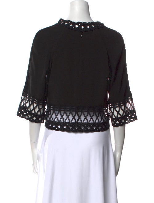 Jonathan Simkhai Bateau Neckline Three-Quarter Sleeve Crop Top