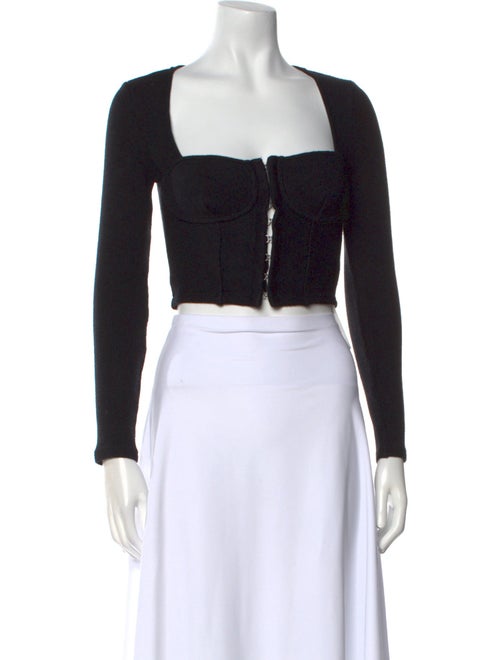 Jonathan Simkhai Square Neckline Long Sleeve Crop Top