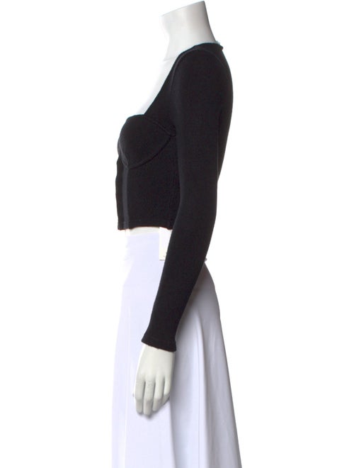 Jonathan Simkhai Square Neckline Long Sleeve Crop Top