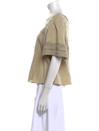 Jonathan Simkhai Scoop Neck Short Sleeve Crop Top