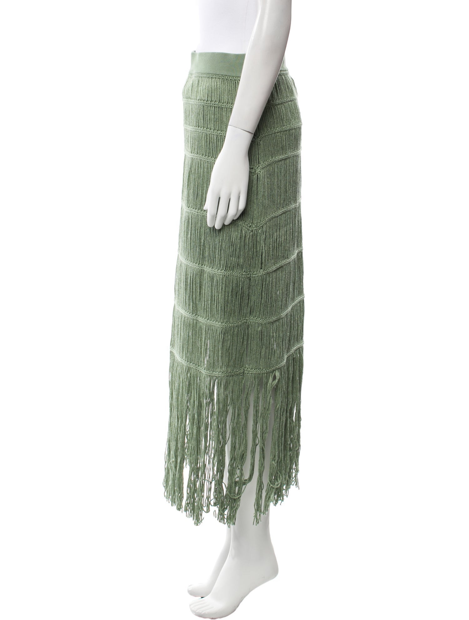 Jonathan Simkhai Fringe Trim Accent Midi Length Skirt