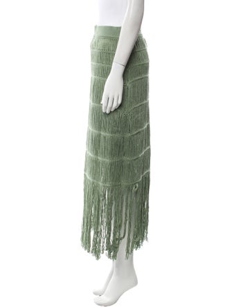 Jonathan Simkhai Fringe Trim Accent Midi Length Skirt