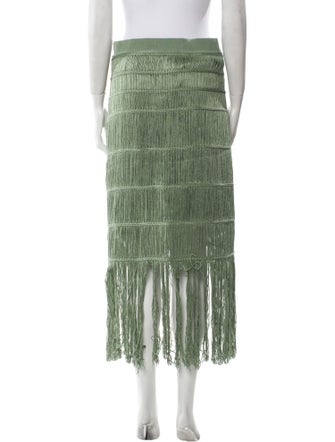 Jonathan Simkhai Fringe Trim Accent Midi Length Skirt