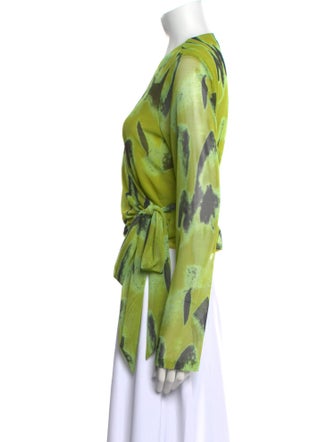 Jonathan Simkhai Printed V-Neck Blouse