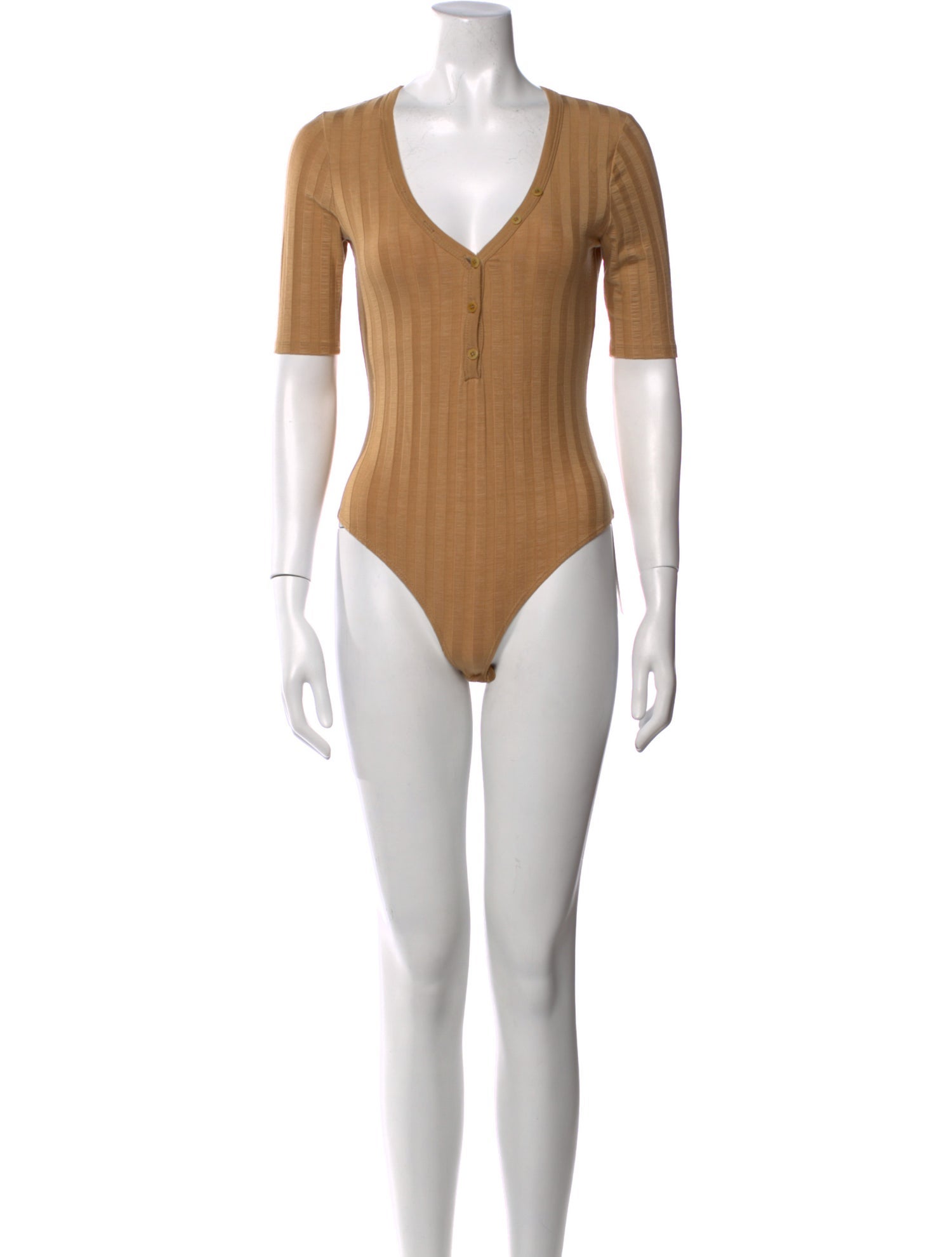 Jonathan Simkhai V-Neck Short Sleeve Bodysuit