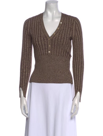 Jonathan Simkhai V-Neck Three-Quarter Sleeve Top