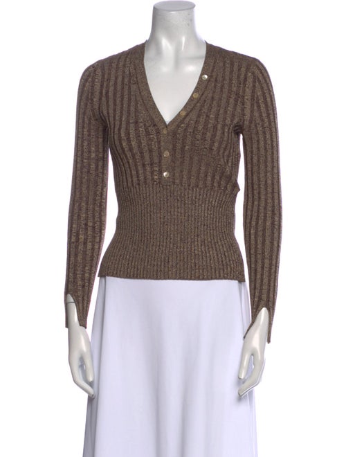 Jonathan Simkhai V-Neck Three-Quarter Sleeve Top