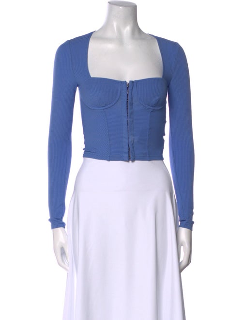 Jonathan Simkhai Square Neckline Long Sleeve Crop Top